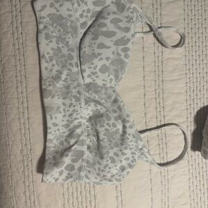 Gray Leopard Print Sports Bra